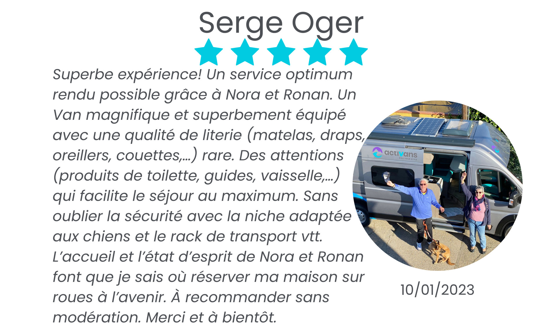 Google Review about Activans Campers from Serge