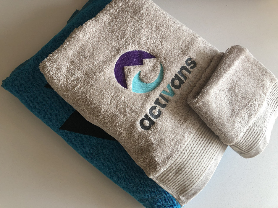 towels with activans logo