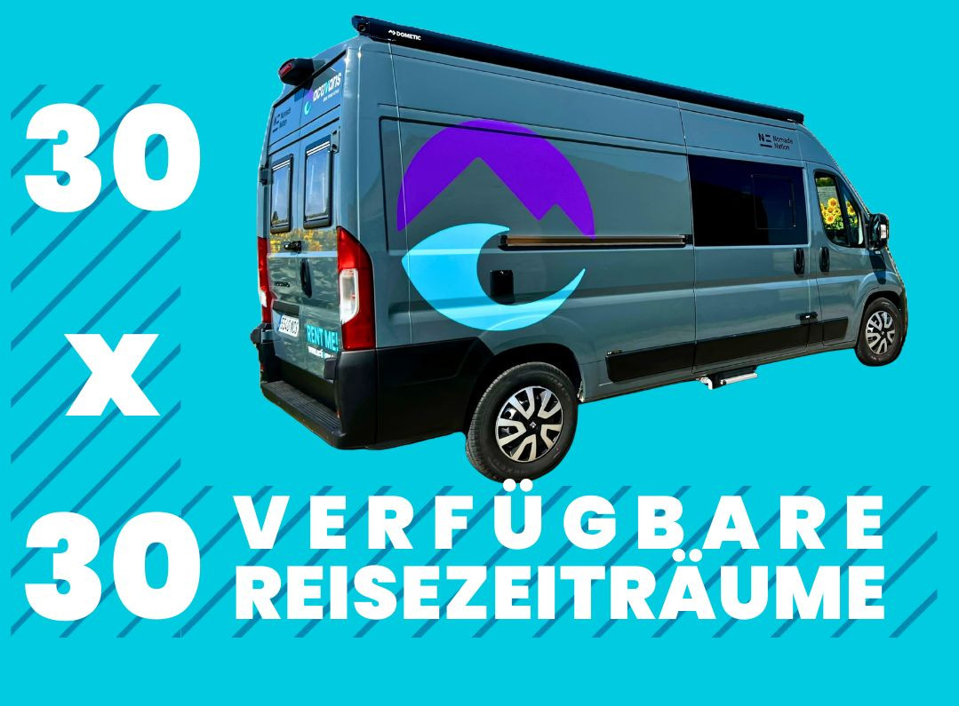 Pack 30x30 Angebot für Wohnmobil mieten in Spanien mit 30 Nächten Nutzung und Preisvorteil Nomade Nation Neo