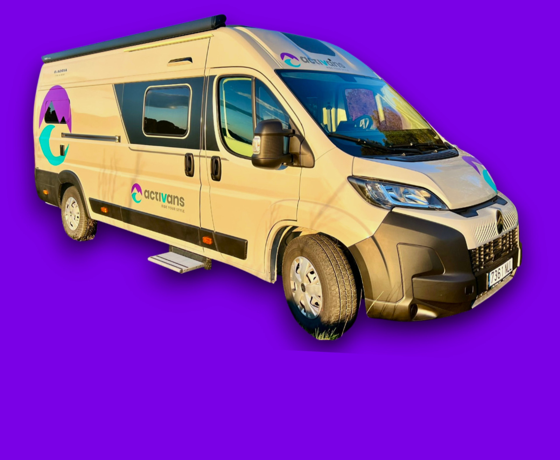 Adria Twin 640 SGX campervan from Activans for rental in Girona, Barcelona and Costa Brava, Catalonia Spain, modern design and premium van conversion