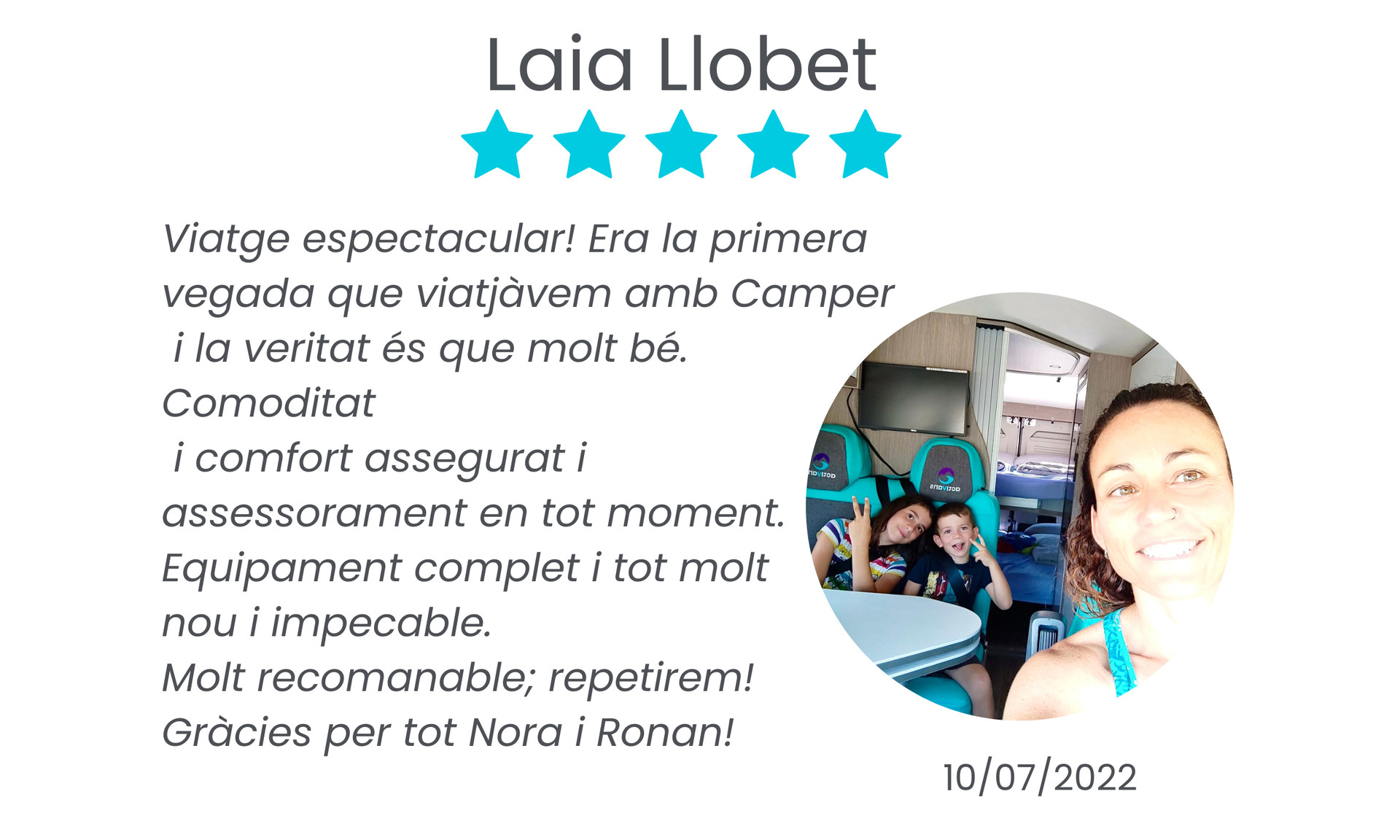 Google Review about Activans Campers from Laia