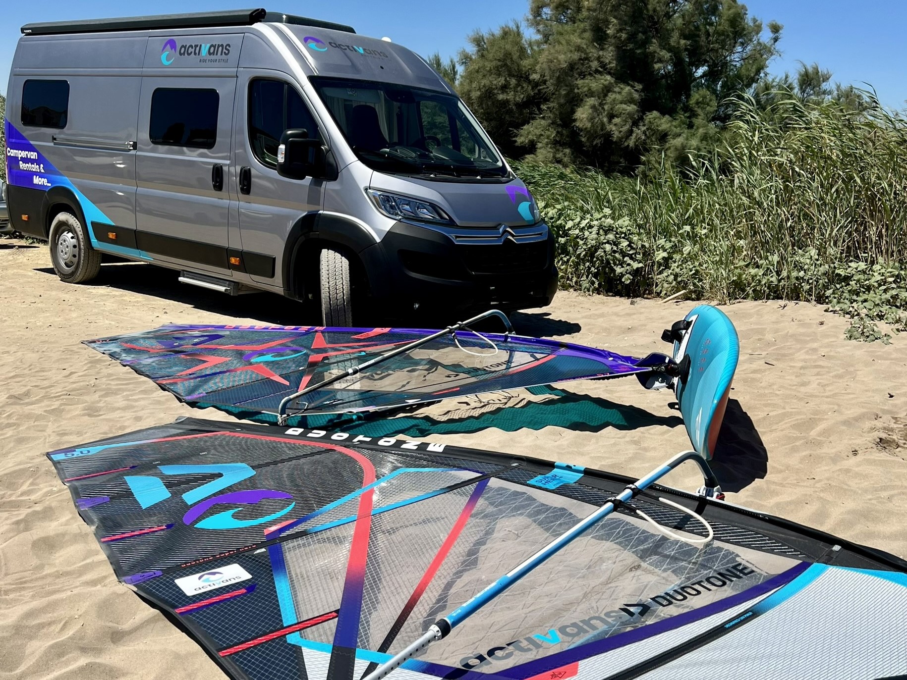 Campervan and windsurf equipment rental in Spain with Activans